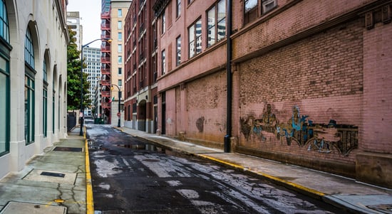 An alley in downtown Atlanta, Georgia.