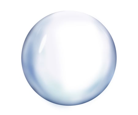 Bubble floating against white background