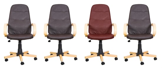 business leather chairs - stand out from the crowd Clipping path of the red backrest so you can change the colour of it easily.