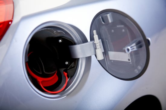 car petrol open lid in a metallic purple colour