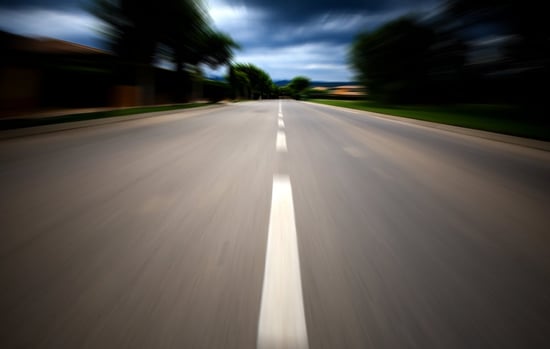 fast road to success with a motion blur effect